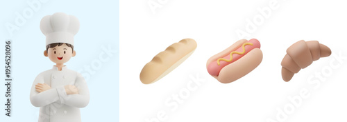 전문 직업을 가진 3D 캐릭터
