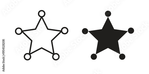 Badge Sheriff icon collection on white background. Vector icon art.