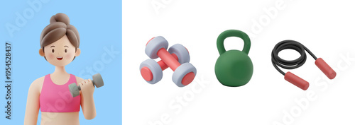 전문 직업을 가진 3D 캐릭터
