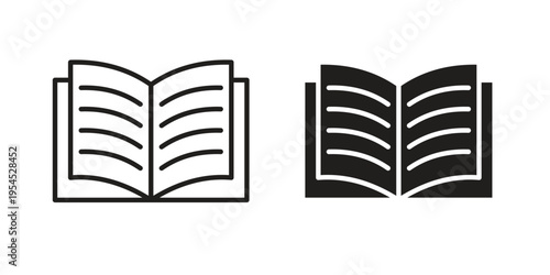 Book icon collection on white background. Vector icon art.