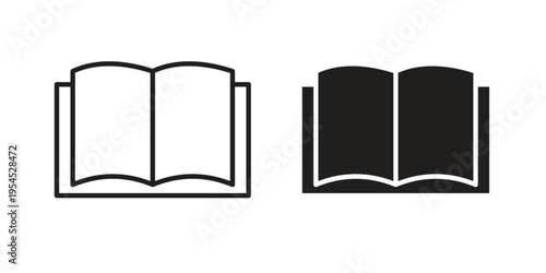 Book open icon collection on white background. Vector icon art.