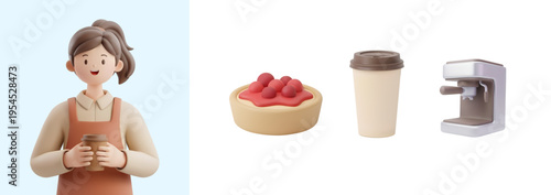 전문 직업을 가진 3D 캐릭터
