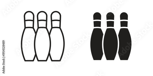 Bowling icon collection on white background. Vector icon art.