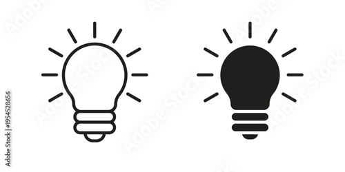 Bulb icon collection on white background. Vector icon art.