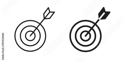 Free Download Bullseye icon collection on white background. Vector icon art. - GFXLoad