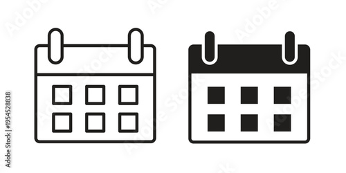 Calendar icon collection on white background. Vector icon art.