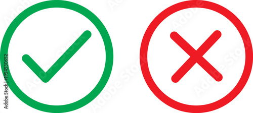 Visual representation of correct and incorrect indicators with check and cross marks