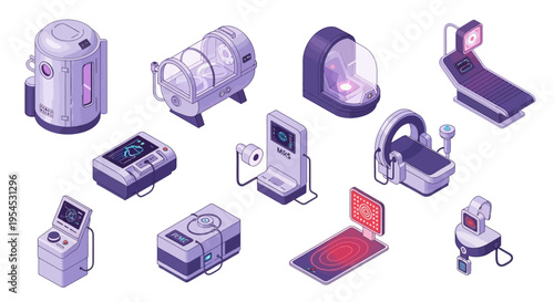 Isometric technology devices electronics gadgets and digital equipment illustration