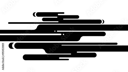 Black silhouette abstract geometric shapes form a modern business background with artistic design elements in a minimalist abstract world.