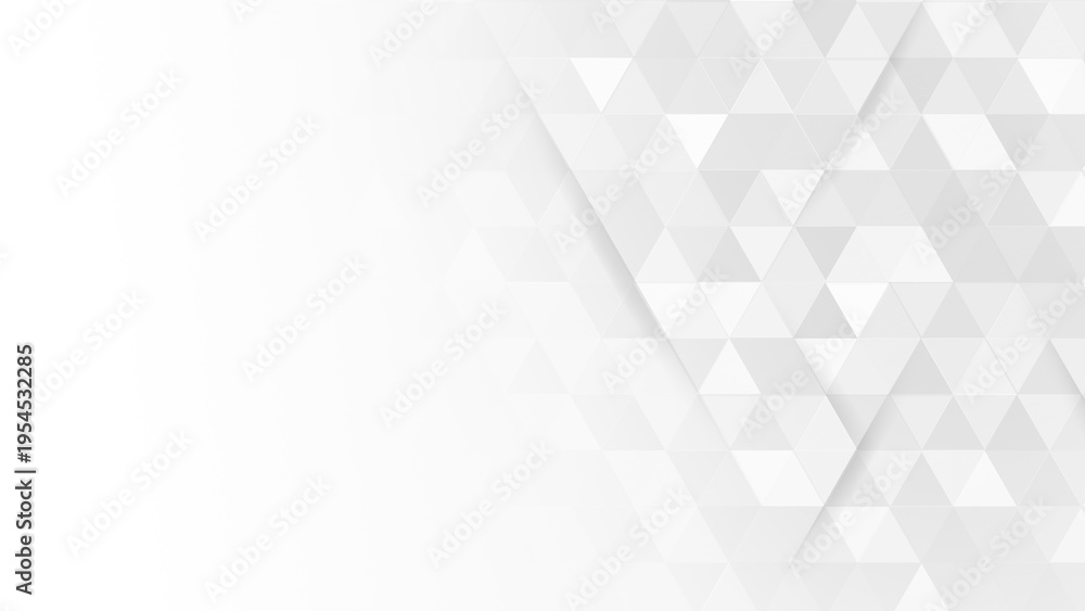 Fototapeta premium Minimal light abstract background with triangular geometric pattern and soft folded layer effect. Clean modern corporate design with subtle depth and open space for text, ideal for presentations