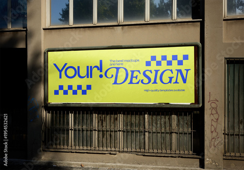 Mockup Of Horizontal Customized Banner In Urban Scene
