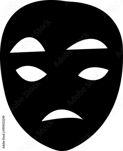 A set Theatrical masks icon. Comedy and tragedy theatrical masks icons. Comic and tragic mask. Masquerade collection. Happy and unhappy traditional symbol - stock vector. isolated on background