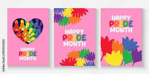 LGBT pride cards, poster, banner, set background. pride month cover with love bear and rainbow colors. Rainbow colored wavy abstract lines. modern Template for Pride Month, ads promo, post, web,