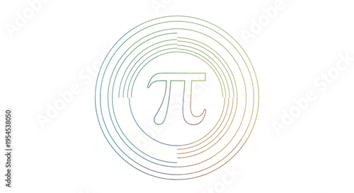 A colorful illustration of the mathematical symbol for pi on a white background, surrounded by concentric rainbow-colored circles, representing a special number in math and a popular event,