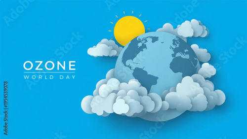 Vector illustration of Earth on Ozone World Day