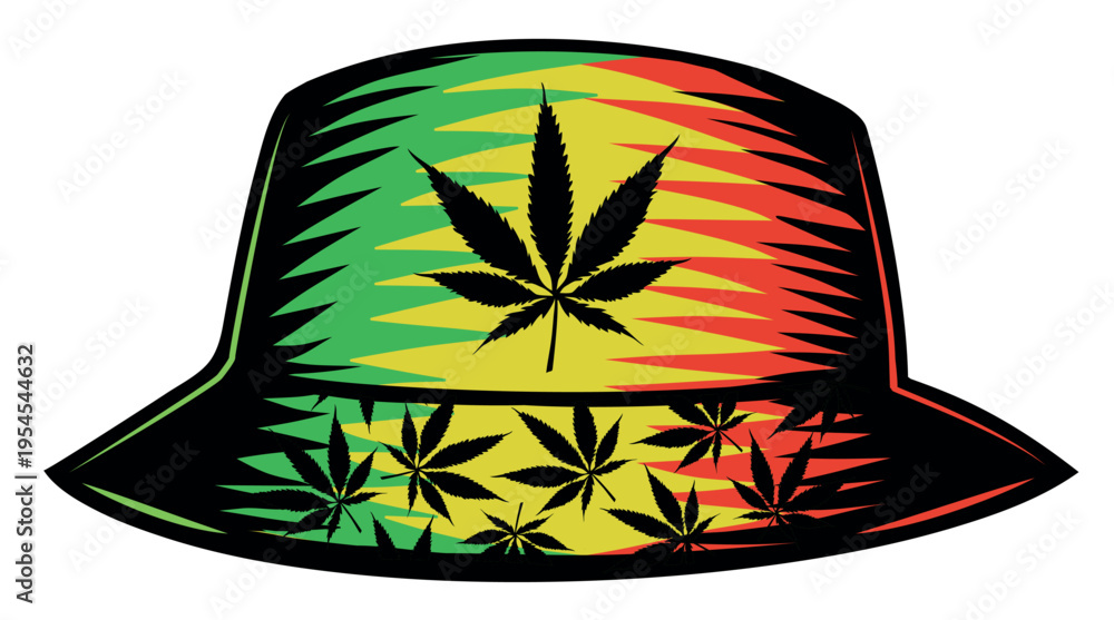 Εκτύπωση καμβά Jamaican rasta hat, Reggae style