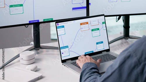 Man Automating Business Workflow Tasks Efficiently.