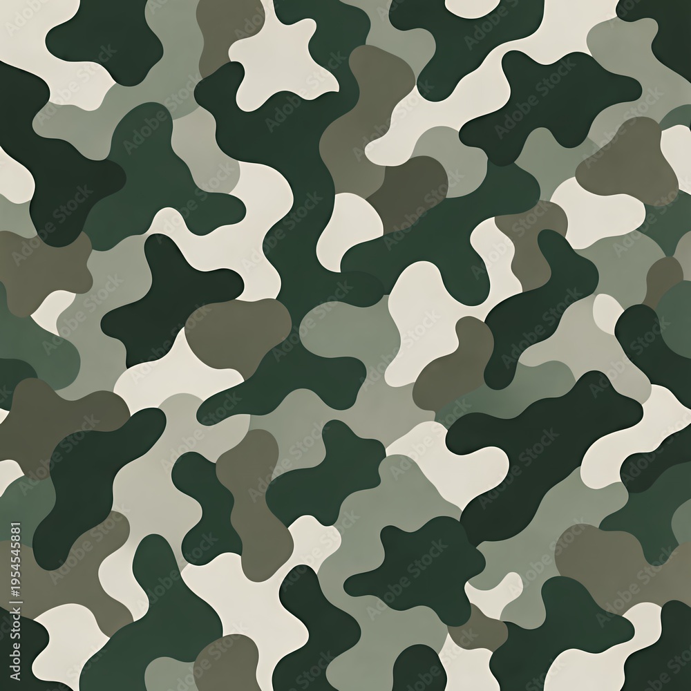 Fototapeta premium Abstract Green Camouflage Pattern Seamless Texture for Military or Outdoor Design