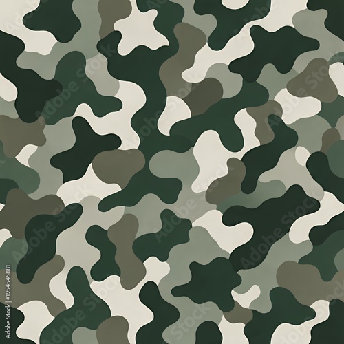 Abstract Green Camouflage Pattern Seamless Texture for Military or Outdoor Design