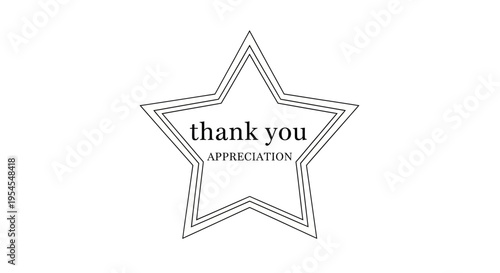 Thank You Appreciation Star Graphic Design