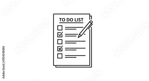 To Do List with Checkmarks and Pen, Task Management, Planning, Organization, Productivity Concept