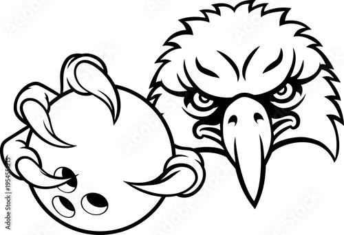 An eagle or hawk or falcon bowling bald eagles mascot