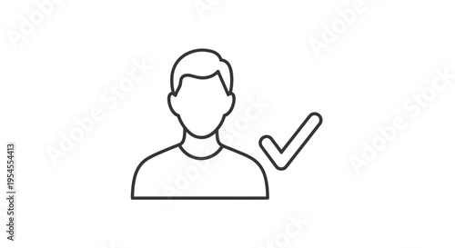 User profile with checkmark icon representing verified account.