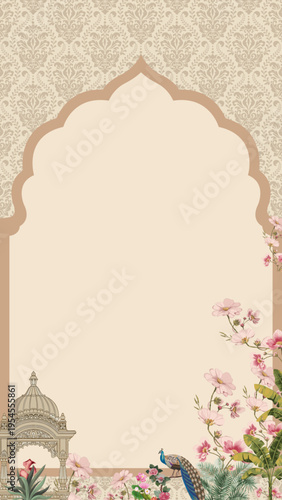 arch type decoration backdrop for event mugal type pichwai designs
