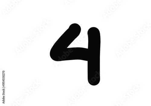 Bold black number four symbol on white background.