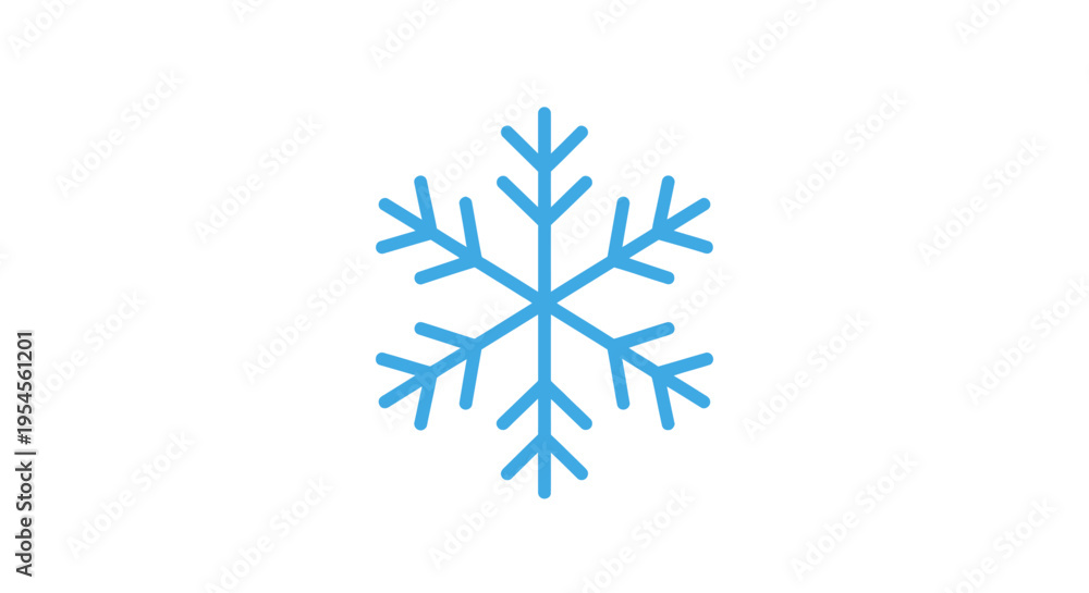 Obraz premium A single blue snowflake on a white background