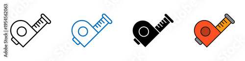  measuring tape multi - style icon design concept	
