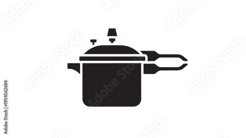 Pressure cooker icon with handles, representing cooking and kitchen appliances, suitable for recipe apps and food blogs.