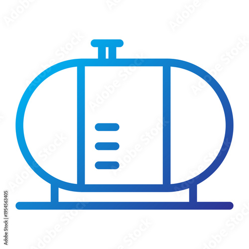 Oil Storage Tank Line Gradient Icon