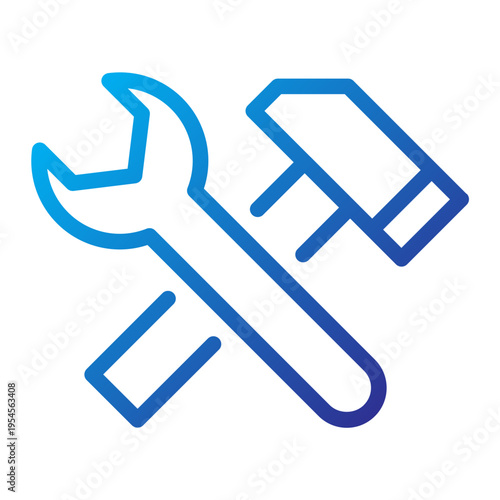 Oilfield Maintenance Tools Line Gradient Icon