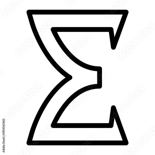 Summation Sigma Notation Line Icon