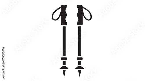 Trekking poles with ergonomic handles and adjustable straps, designed for hiking and outdoor adventures.