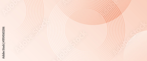 Abstract Soft Peach Gradient Background with Minimalist Circular Lines and Geometric Shapes, Elegant Pastel Apricot Backdrop for Beauty Branding, Wellness and Modern Web Design