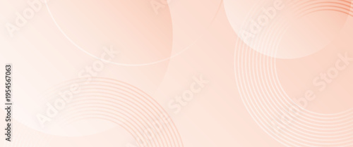 Abstract Soft Peach Gradient Background with Minimalist Circular Lines and Geometric Shapes, Elegant Pastel Apricot Backdrop for Beauty Branding, Wellness and Modern Web Design