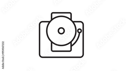 Tableau sur toile Bell alarm icon with simple line art and rounded edges, representing an alert or notification symbol