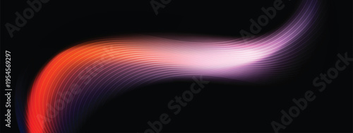 Gradient abstract background with flowing particles and dynamic light motion, futuristic digital technology concept with smooth wave effect and modern style