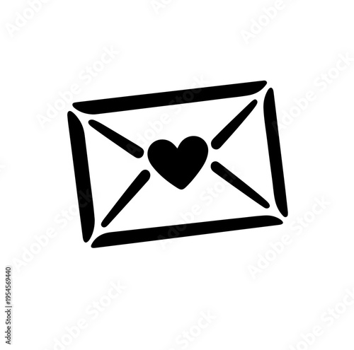 paper letter with heart