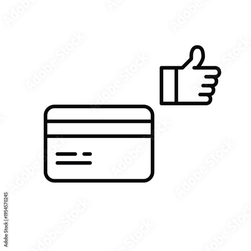 Credit card and like symbol. Payment approval, wallet banking trust, card security rating. Pixel perfect, editable stroke vector icon