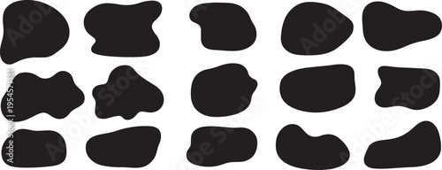 Abstract Blob Shapes Silhouettes Set Vector Organic Amorphous Forms