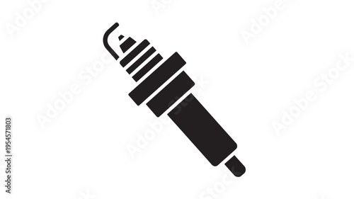 Spark plug icon with black silhouette representing a car part for internal combustion engines and ignition systems.