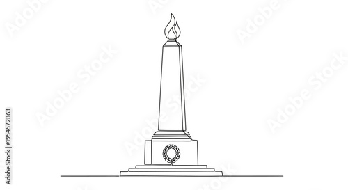 Eternal Flame Monument Outline Drawing