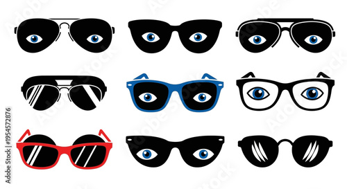 Eyeglasses with Eyes, Surveillance Concept, Optical Illusions