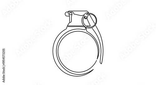Hand Grenade Outline Icon Vector Illustration