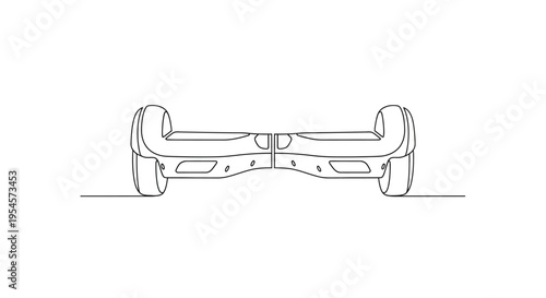 Hoverboard Line Drawing - Minimalist Electric Scooter Icon
