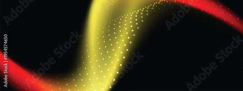 Gradient abstract background with flowing particles and dynamic light motion, futuristic digital technology concept with smooth wave effect and modern style