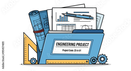 Engineering project management tools and documents.